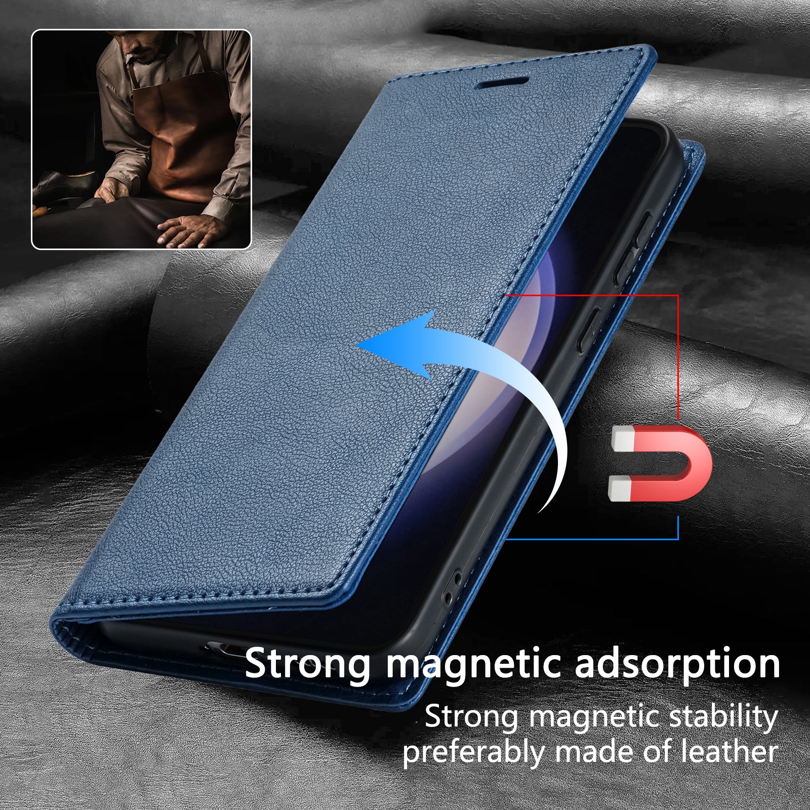 BKS-001 For Xiaomi Redmi Note 13 5G Case Drop-resistant Leather Cover with Magnetic Closure BKS-001 For Xiaomi Redmi Note 13 5G Case Drop-resistant Leather Cover with Magnetic Closure